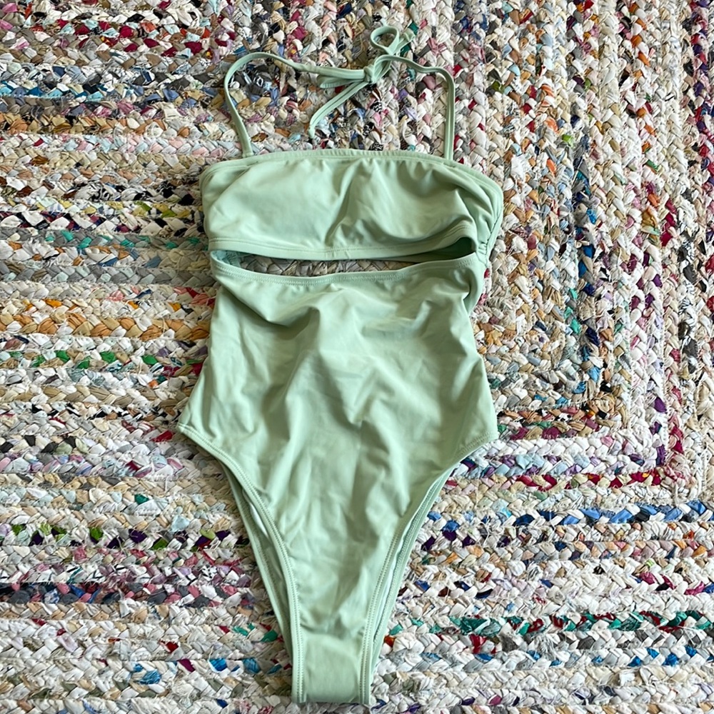 Mint Green One Piece with Cutout